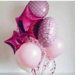 Шар (18"/46 см) Круг, Точки, Розовый