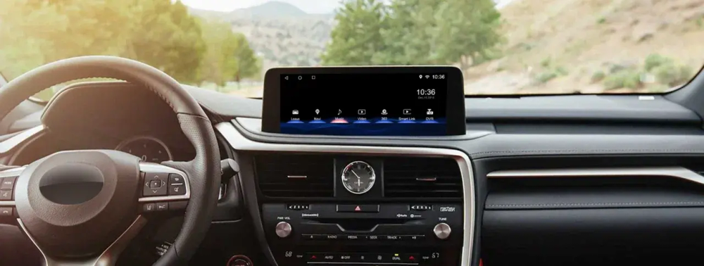 Магнитола для Lexus RX300, RX350, RX450h 2019-2022 (чёрная с 360) - Radiola RDL-LEX-RX19-BL-LVDS монитор 12.3" на Android 13, CarPlay, 4G SIM-слот, 8/128Гб