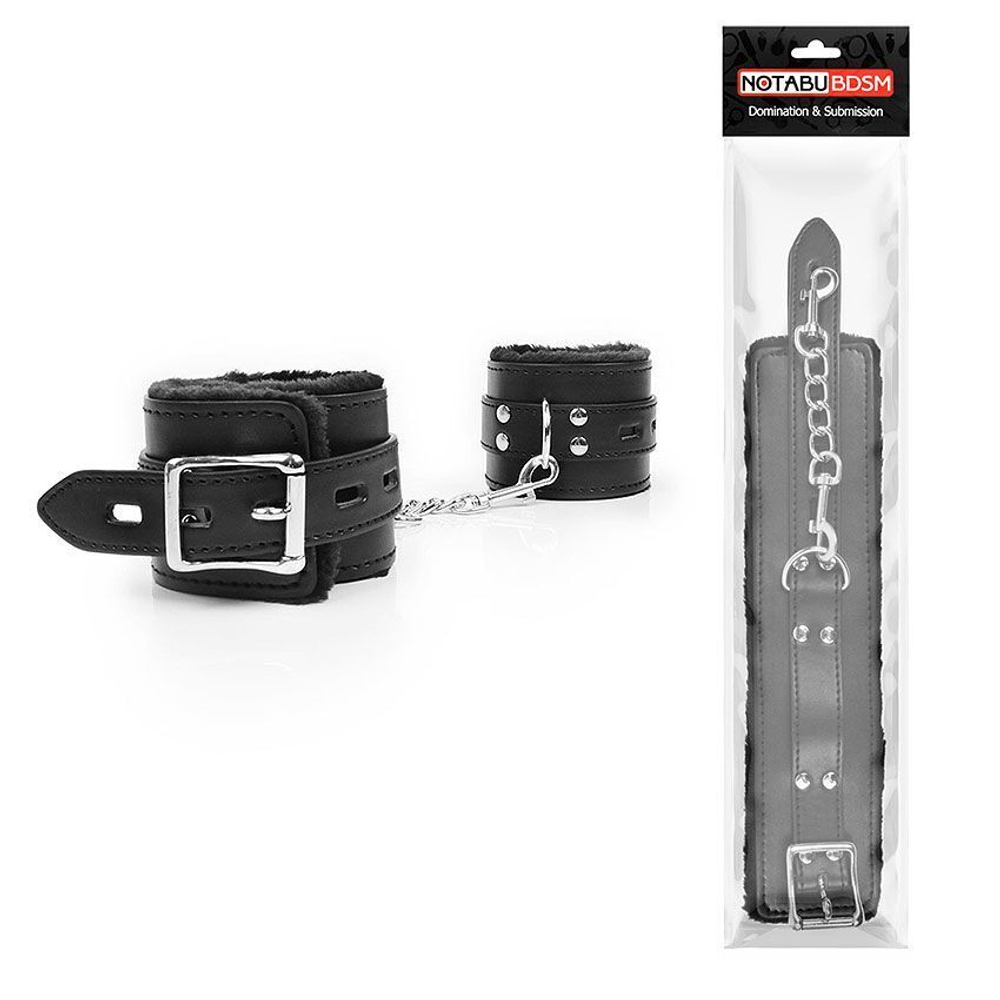 Черные оковы на металлических карабинах (Цвет: черный)