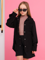 Рубашка Лен, черная