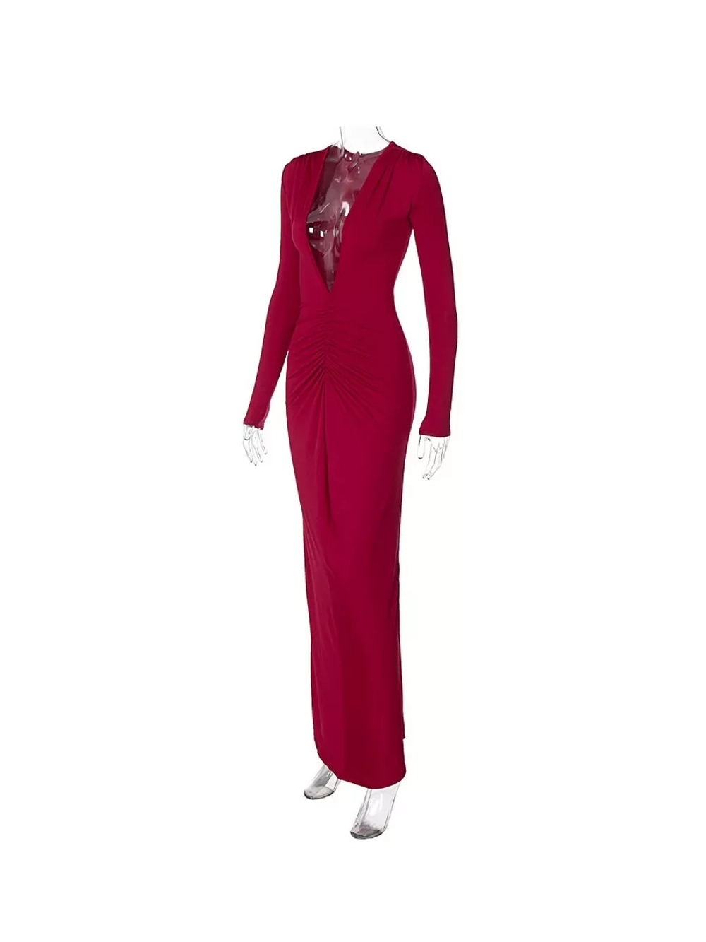 Платье вечернее макси с драпировкой