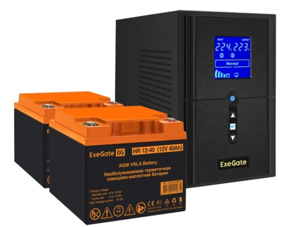 Комплект  Exegate SineTower SZ-1000.LCD.AVR.2SH.1C13.USB