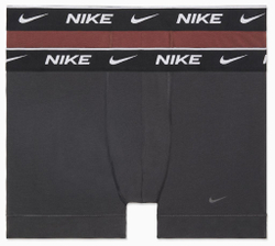 Мужские спортивные боксеры Nike Everyday Cotton Stretch Trunk 2P - dark smoke grey/dark pony