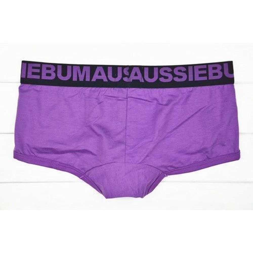 Мужские трусы хипсы фиолетовые с черной резинкой Aussiebum