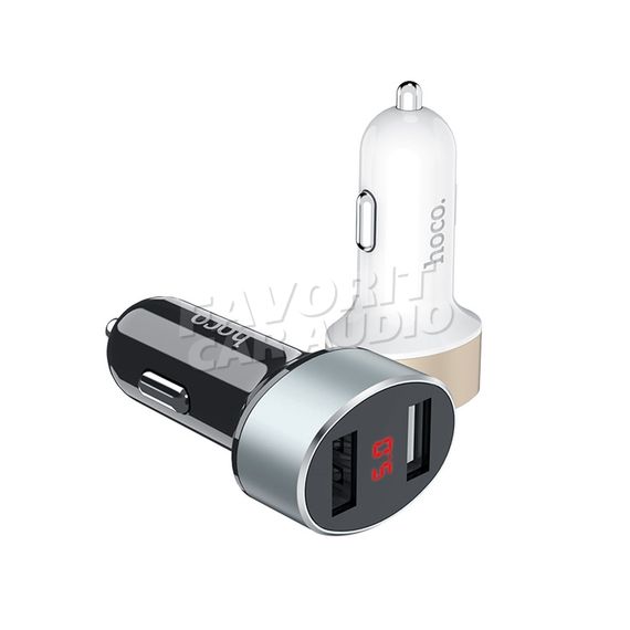 АЗУ 2USB HOCO Z26 High Praise 2400mA пластик дисплей белый