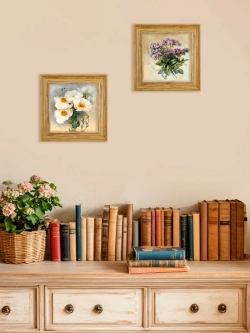 Картина настенная интерьерная в раме "под дерево" 26*26 см