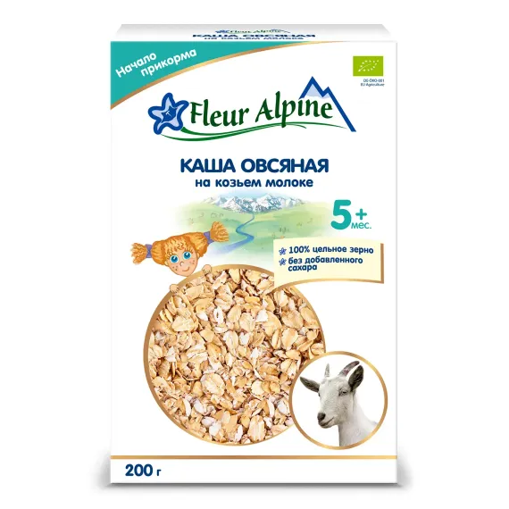 Каша Fleur Alpine овсяная на козьем молоке 200г с 5месяцев