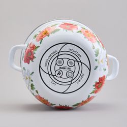 КАСТРЮЛЯ AGNESS ЭМАЛИРОВАННАЯ С ЭМАЛ.КРЫШКОЙ СЕРИЯ "МАКИ", 3.6 Л, 22*13 СМ