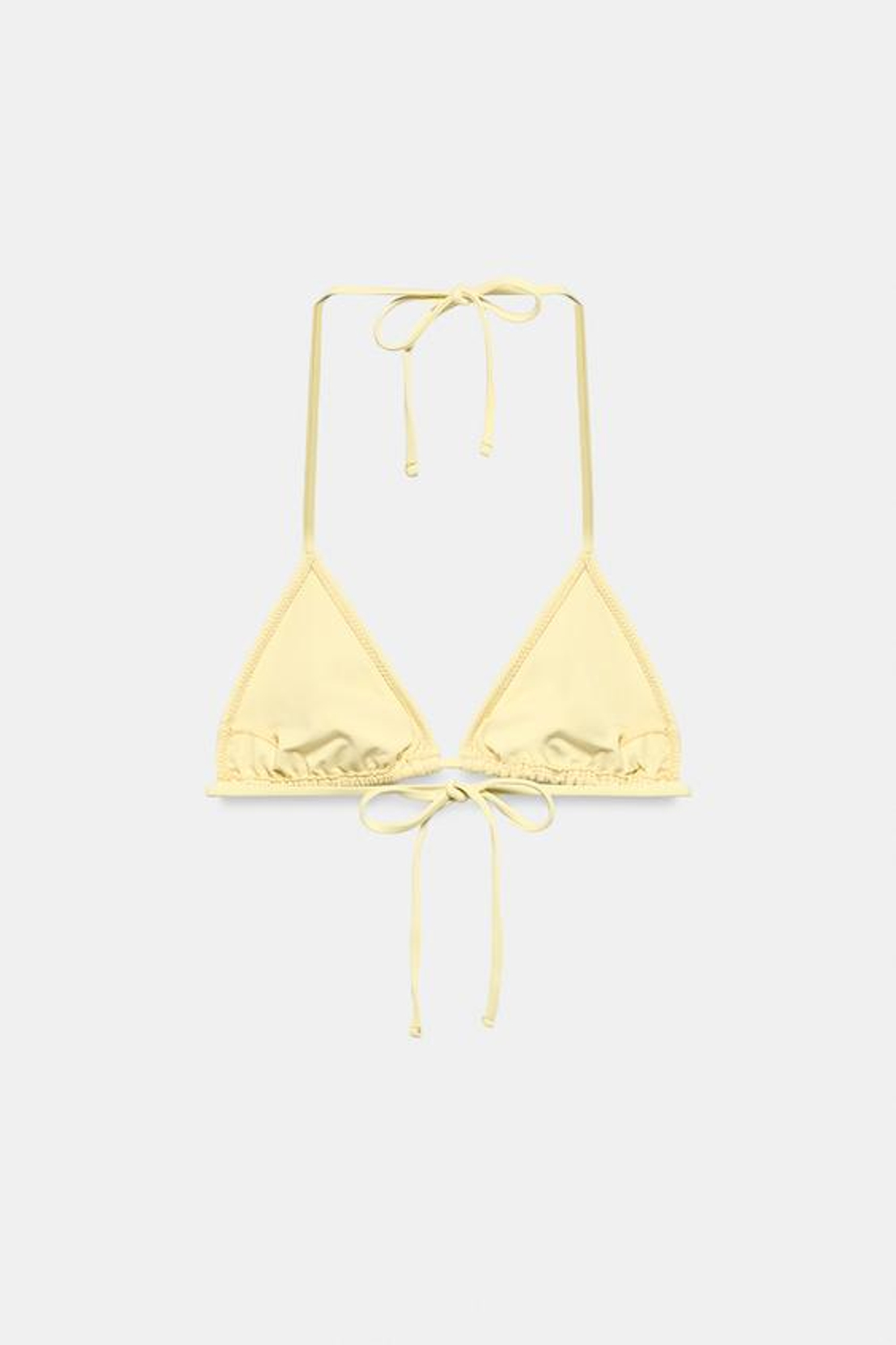 ZARA ТРЕУГОЛЬНЫЙ ТОП БИКИНИ С КОЛЬЦАМИ, ЖЕЛТЫЙ