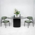 Стул Lucas 2 шалфей шенилл с чёрными ножками