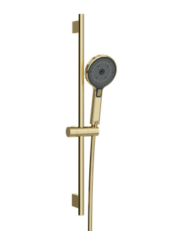 Смеситель для ванны с душем STWORKI Молде S23100GG + Душевой гарнитур Гётеборг S03190GG, глянцевое золото