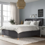 Кровать с мягкой обивкой и выдвижными ящиками - IKEA IDANÄS/IDANAS, 200х160 см, темно-серый, ИДАНЭС ИКЕА
