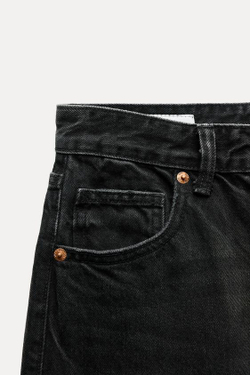 ZARA ДЖИНСЫ TRF WIDE LEG FULL LENGTH С ВЫСОКОЙ ПОСАДКОЙ, ЧЕРНЫЙ