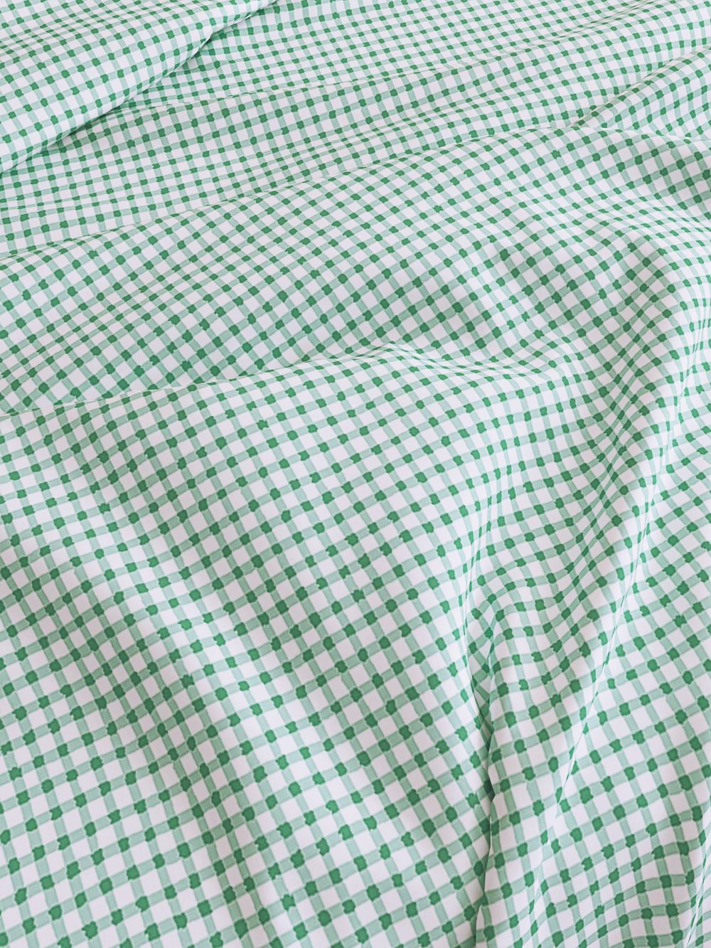 Постельное белье Сказка "Зеленая клеточка" евро Наволочка 50х70 см 2 шт Простынь на резинке 180х200 см Пододеяльник 200х215 см, перкаль