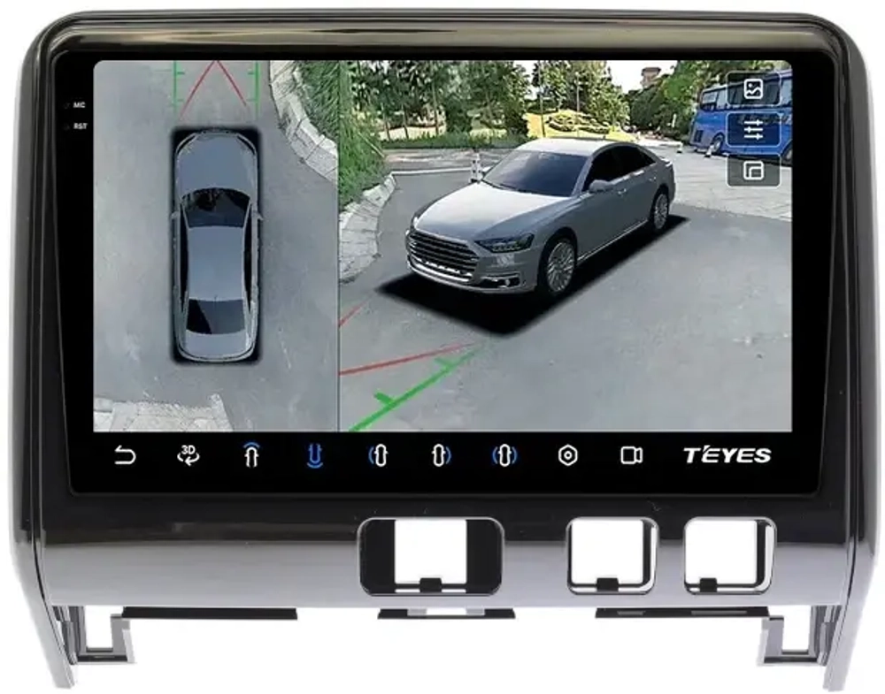 Магнитола для Nissan Serena C27 2016-2019 (рамка глянцевая) - Teyes CC3-2K-360 на Android 10, 2K QLED, 6Гб+128Гб, CarPlay, 4G SIM-слот, 4 камеры в комплекте