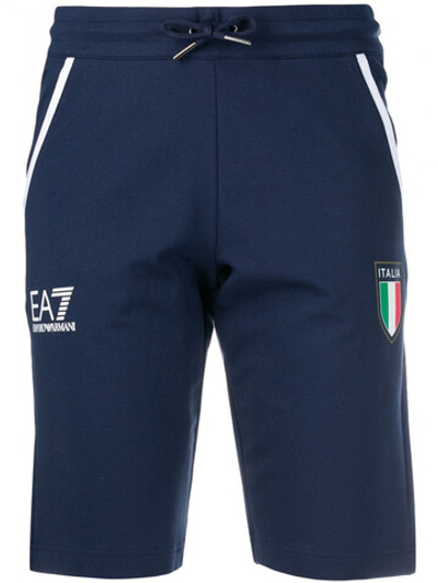 Женские Шорты теннисные EA7 Woman Jersey Shorts - navy blue