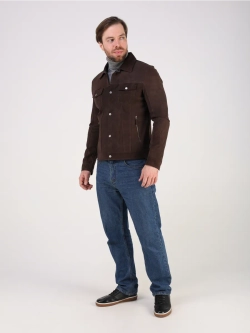 Кожаная куртка демисезонная замшевая джинсовка