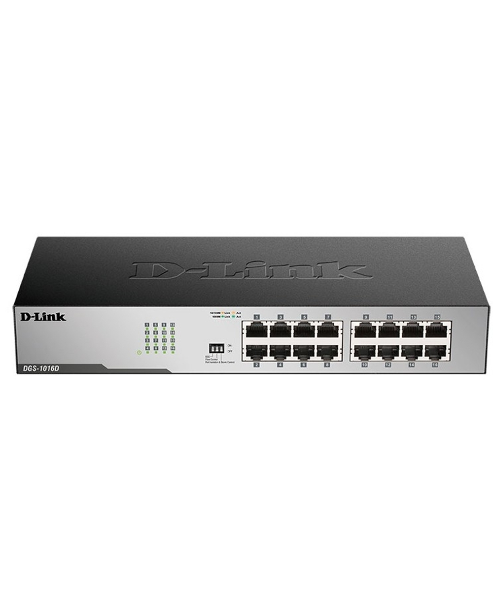 Коммутатор D-Link DGS-1016D / J1A Неуправляемый коммутатор с 16 портами 10 / 100 / 1000Base-T