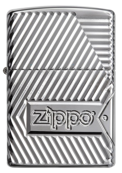 Зажигалка Zippo Armor с покрытием High Polish Chrome, латунь/сталь, серебристая, 36x12x56 мм