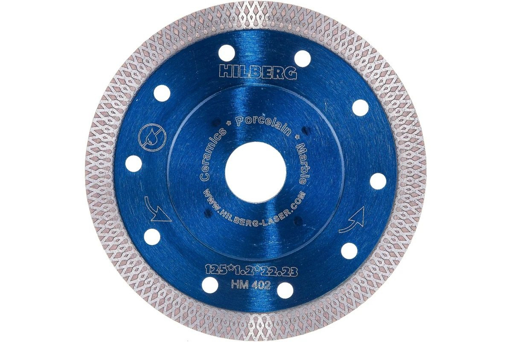 Диск алмазный отрезной по керамике 125х1.2х22.23 мм Hilberg Turbo Thin X HM402