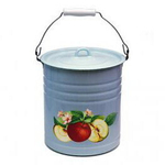Ведро эмалированное 12л с рисунком, с крышкой 20-1224/4