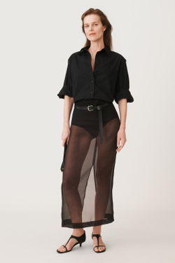 ZARA РУБАШКА ИЗ ПОПЛИНА С РУКАВАМИ «ЛЕТУЧАЯ МЫШЬ» — 50TH ANNIVERSARY, ЧЕРНЫЙ