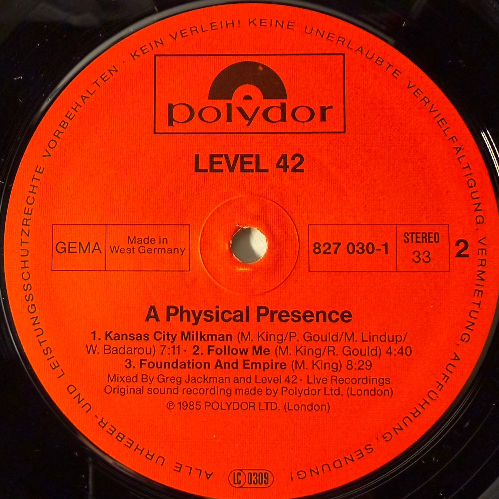 Level 42 ‎– A Physical Presence 2LP (Германия 1985г.)