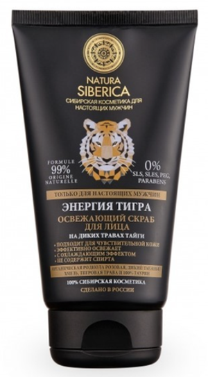 Natura Siberica Men скраб для лица Энергия тигра Освежающий 150 мл