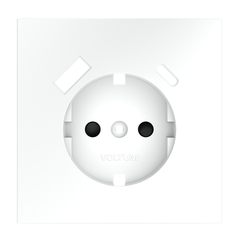 Накладка для розетки с заземлением и защитными шторками, с USB A+C, S70 (белый матовый)
