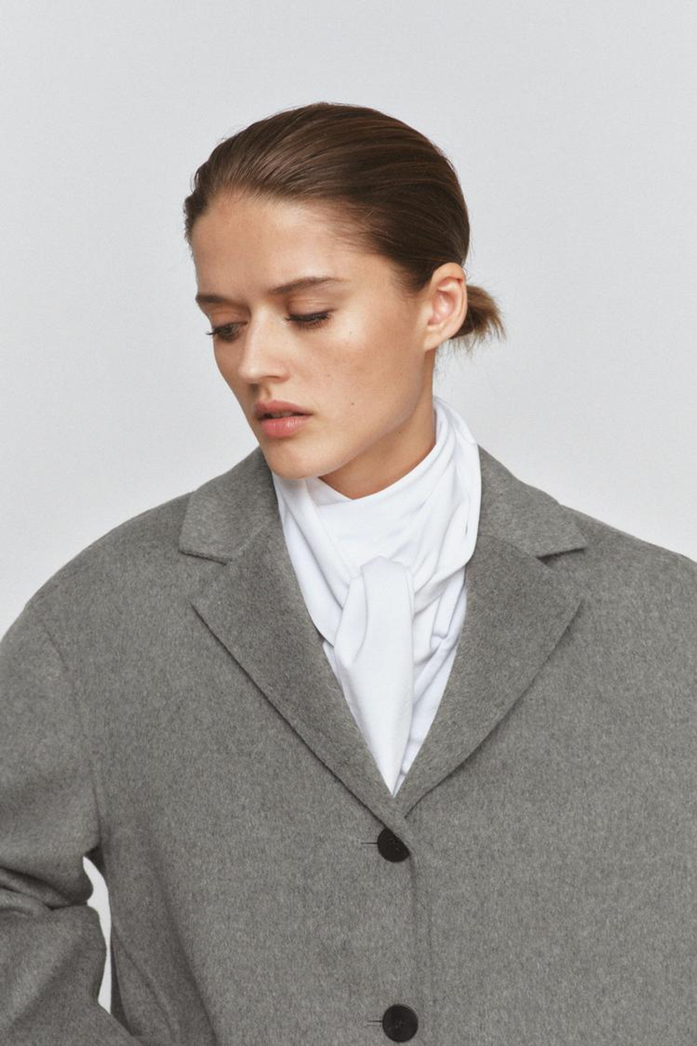 ZARA БЛЕЙЗЕР ИЗ СМЕСОВОЙ ШЕРСТИ — ZW COLLECTION, СЕРЫЙ