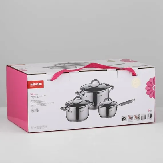Набор кастрюль Nita, 3 предмета: 1,7 л, 3,6 л, 6,1 л