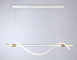 Светильник светодиодный подвесной FL5002 WH/GD белый/золото 4200K 12W 1000*60*1200 (без ПДУ)
