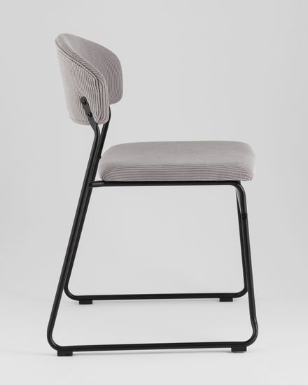 Стул обеденный Loftys серая ткань, черные ножки