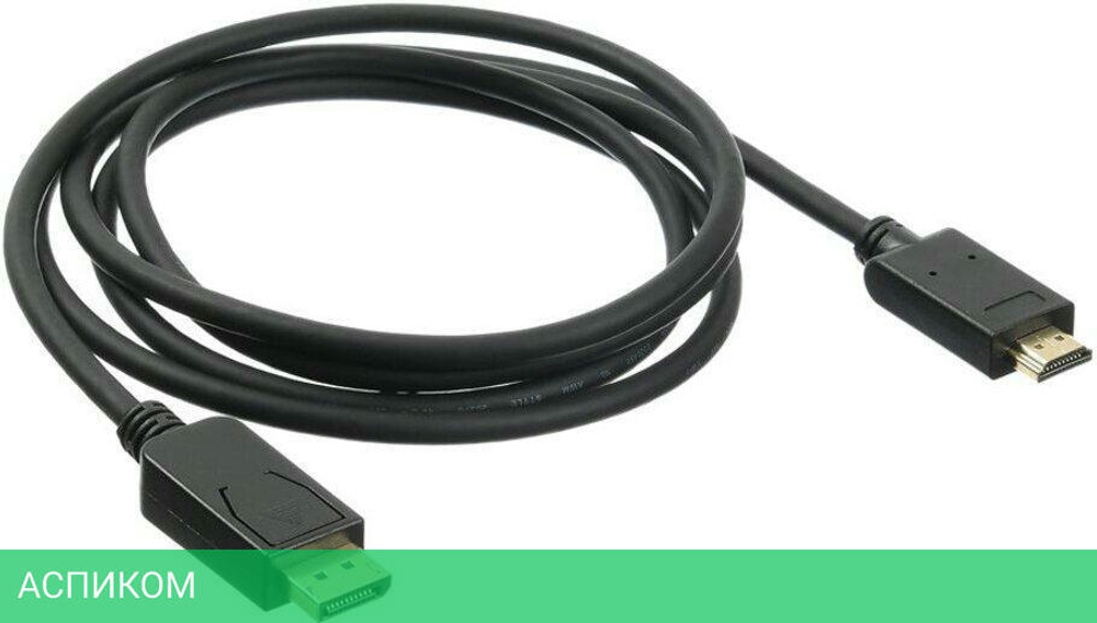 Кабель Buro v 1.2 DisplayPort (m)/HDMI (m) 2м позолоченные контакты черный (BHP DPP_HDMI-2)