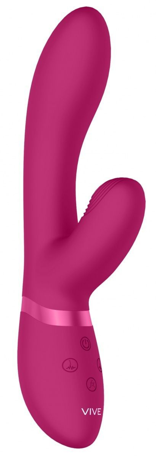 Розовый вибромассажер Kyra - 21,3 см.