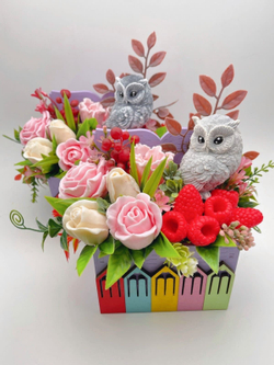 Букет «Сова в розах»