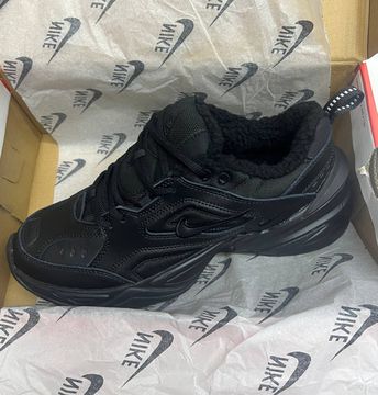 Кроссовки Nike Air Monarch 4 Triple Black с мехом