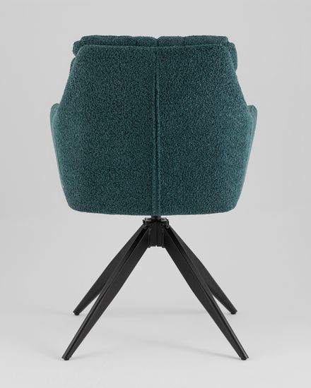 Стул обеденный поворотный Amy сине-зеленый букле