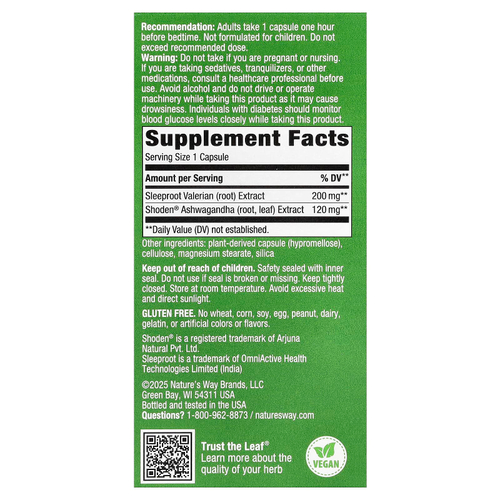 Nature's Way, Rest & Restore, без мелатонина, 30 капсул