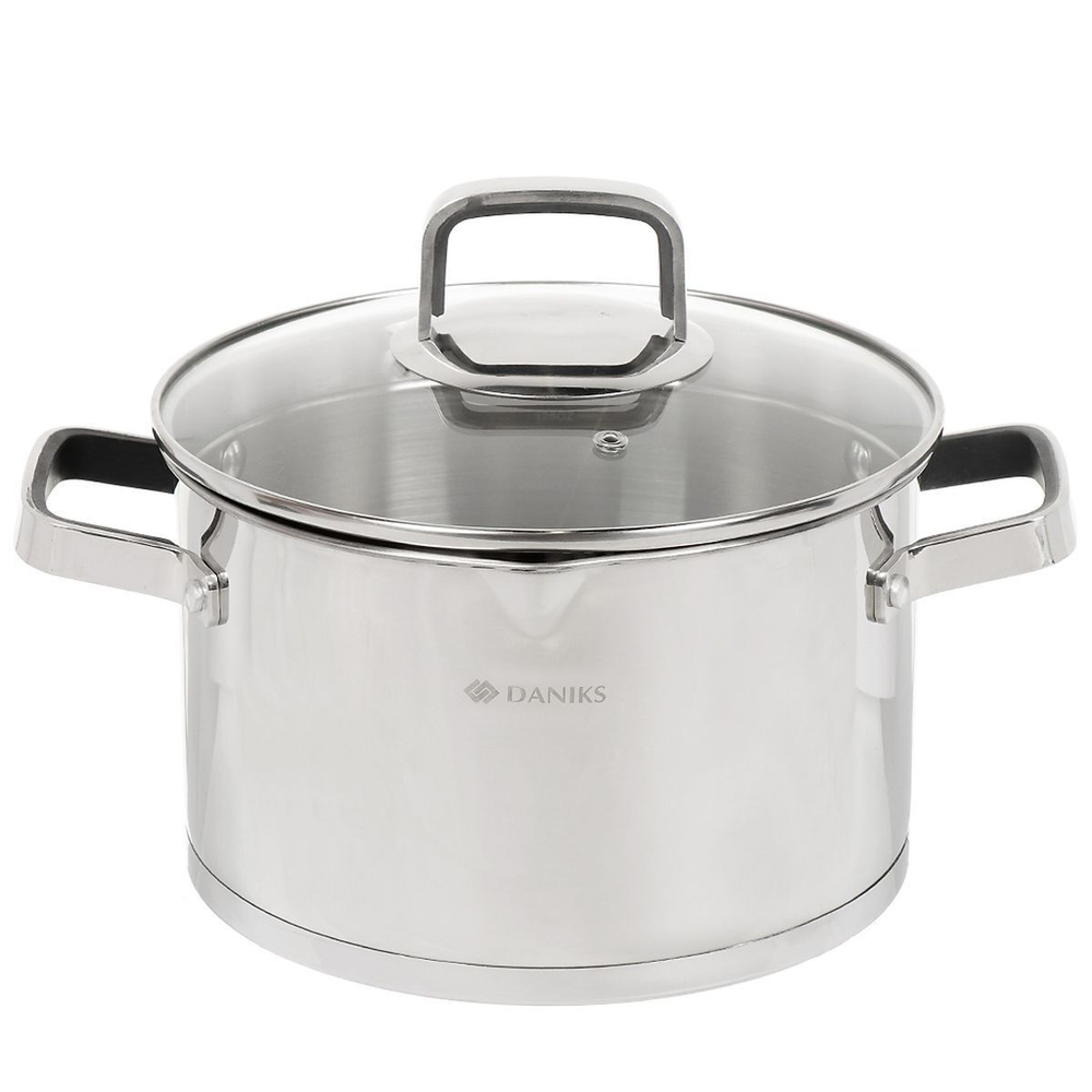 Кастрюля нерж, 4.75 л, с крыш, Daniks, Манхэттен, M-461-22, индукц