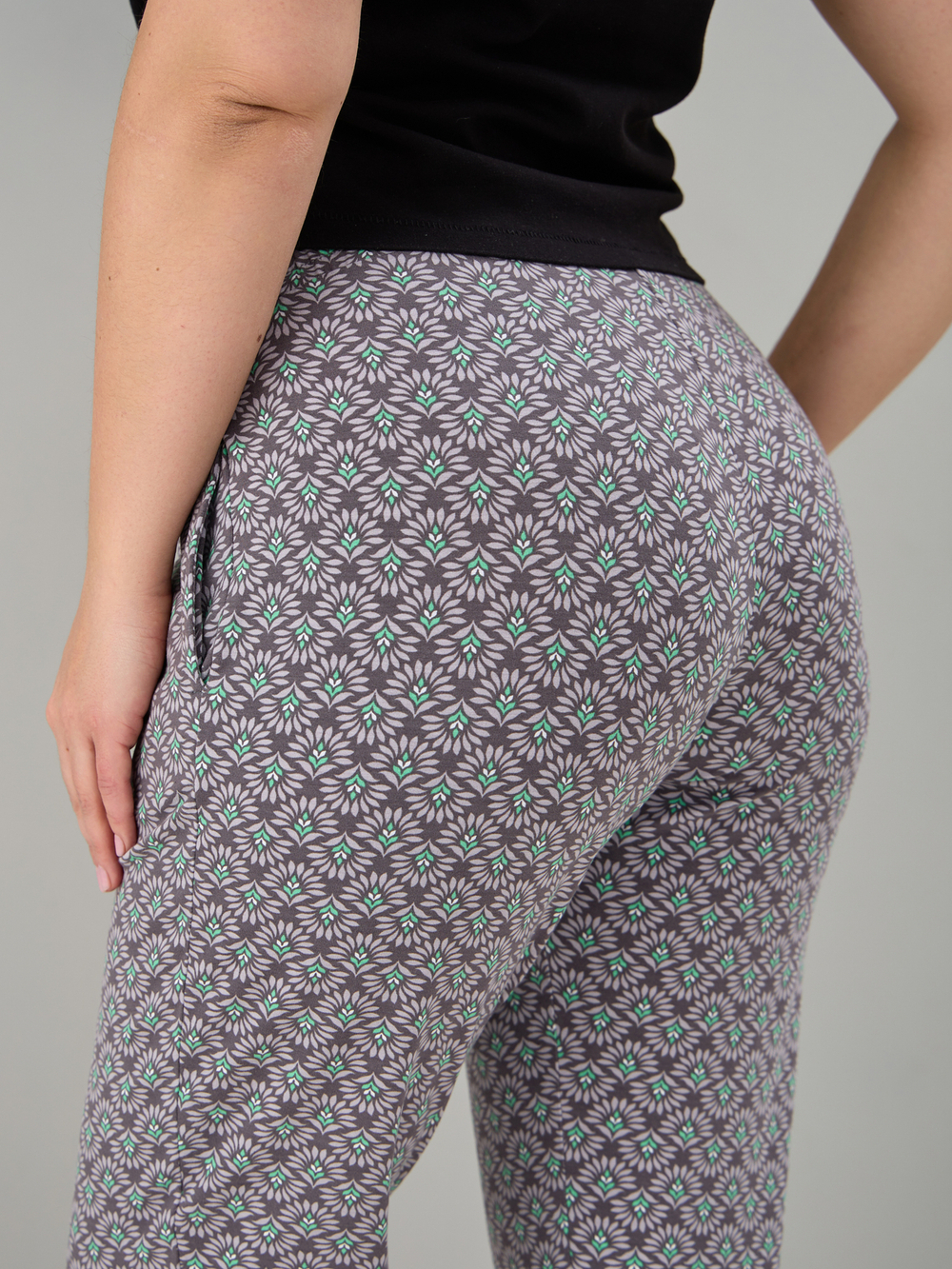 Бриджи Дв-202/кофе-цветочныйорнамент