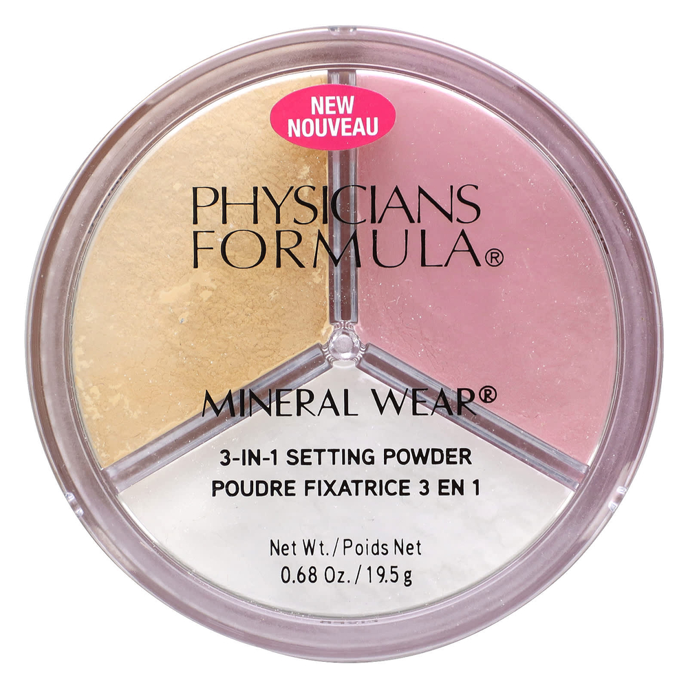 Physicians Formula, Mineral Wear, укрепляющая пудра 3 в 1, 19,5 г (0,68 унции)