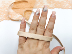 Бретелечная резинка без фестонов, с блеском, 10мм, бежевая, Lauma (Арт: BR740/10-126), м