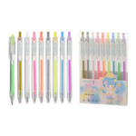 Ручка гелевая, автоматическая, Jiandan, цветные чернила, серия "Неон", 9 шт