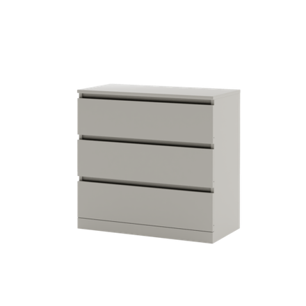 Комод 3 ящика Марм, 70х35х67 см, в скандинавском стиле, серый