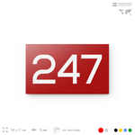 Номер на дверь 247, табличка на дверь для офиса, квартиры, кабинета, аудитории, склада, красная 120х70 мм, Айдентика Технолоджи