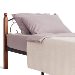 Кровать РУМБА (AT-203)/ RUMBA дерево гевея/металл, 90*200 см (Queen bed), красный дуб/черный