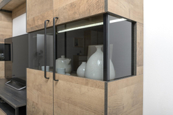 Комод с витриной 13.306 Трувор Дуб Гранж Песочный, Интра