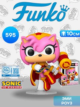Фигурка Funko POP! Heroes DC х Sonic the Hedgehog Amy as Wonder Woman (595) 88907 / Фигурка Фанко ПОП! по мотивам серии игр "Соник", Эми Роуз