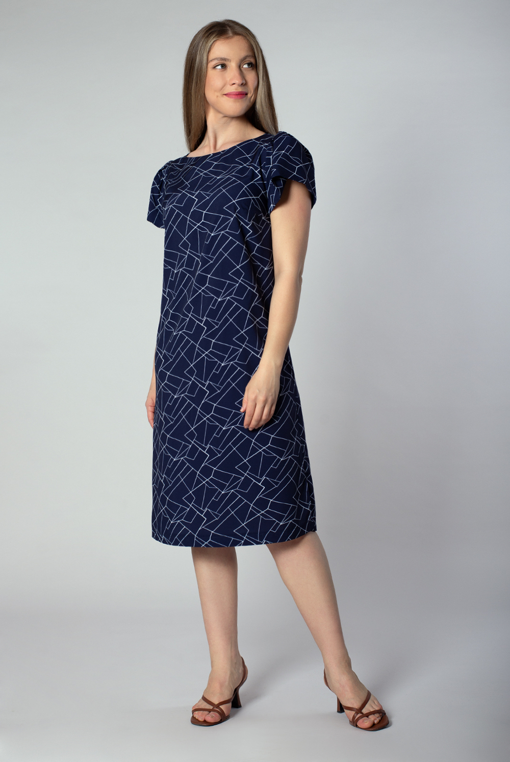 Платье женское 2572ЛПБ, графика #176Грл052572ЛПБ